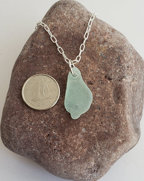 Aqua Drip, Beach Glass Necklace